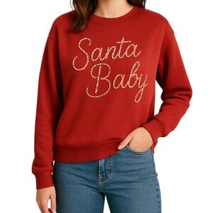 Philosophy Santa Baby Women's Red Ultra Soft Holiday Sweatshirt Size XL NWT